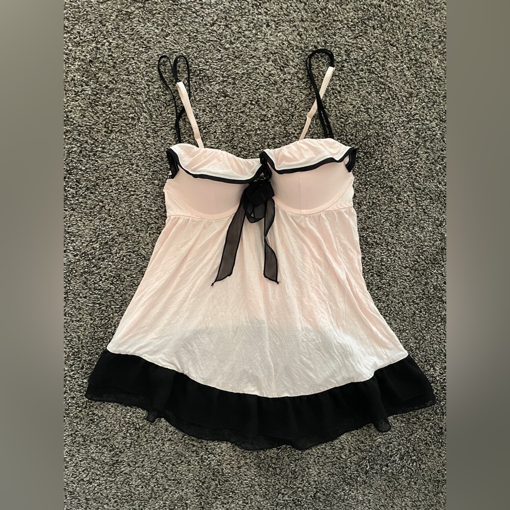 Victoria's Secret Light Pink Sheer Chemise with Black Tag